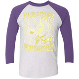 T-Shirts Heather White/Purple Rush / X-Small Paradise Whiskey Men's Triblend 3/4 Sleeve