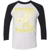 T-Shirts Heather White/Vintage Black / X-Small Paradise Whiskey Men's Triblend 3/4 Sleeve