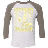 T-Shirts Heather White/Vintage Grey / X-Small Paradise Whiskey Men's Triblend 3/4 Sleeve