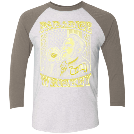 T-Shirts Heather White/Vintage Grey / X-Small Paradise Whiskey Men's Triblend 3/4 Sleeve