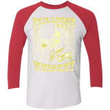 T-Shirts Heather White/Vintage Red / X-Small Paradise Whiskey Men's Triblend 3/4 Sleeve