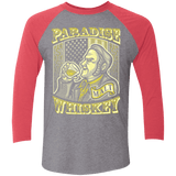 T-Shirts Premium Heather/ Vintage Red / X-Small Paradise Whiskey Men's Triblend 3/4 Sleeve