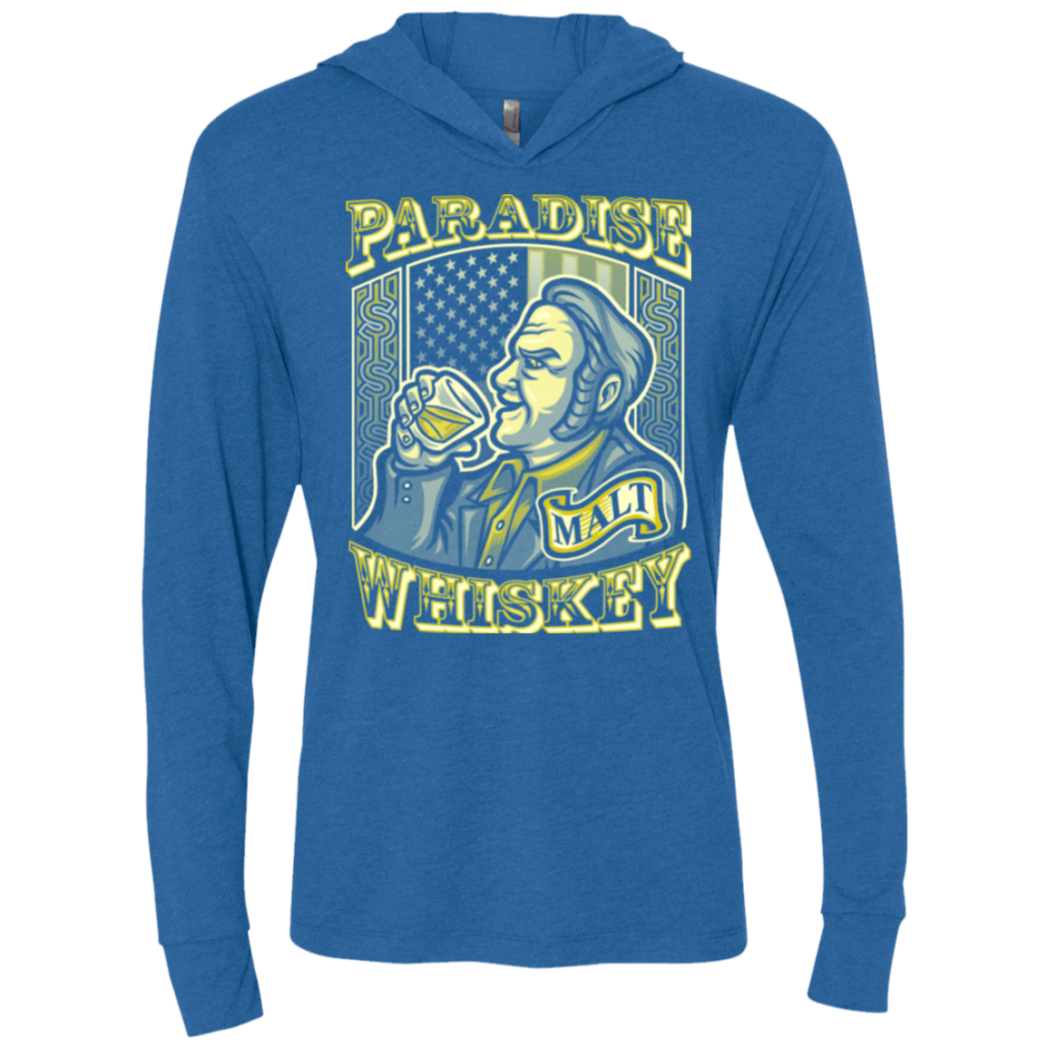 T-Shirts Vintage Royal / X-Small Paradise Whiskey Triblend Long Sleeve Hoodie Tee