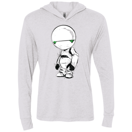 T-Shirts Heather White / X-Small Paranoid Android Triblend Long Sleeve Hoodie Tee