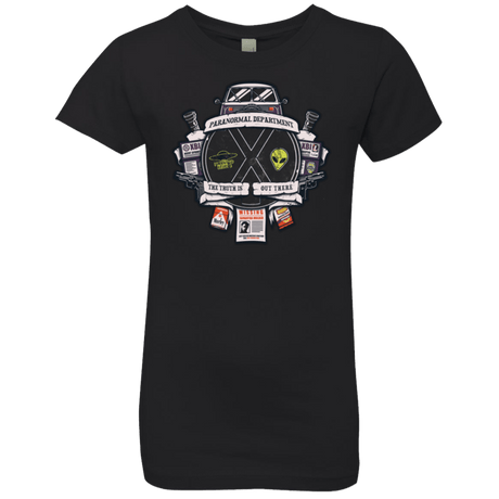 T-Shirts Black / YXS Paranormal files Crest Girls Premium T-Shirt