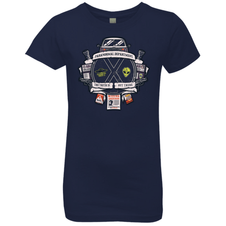 T-Shirts Midnight Navy / YXS Paranormal files Crest Girls Premium T-Shirt