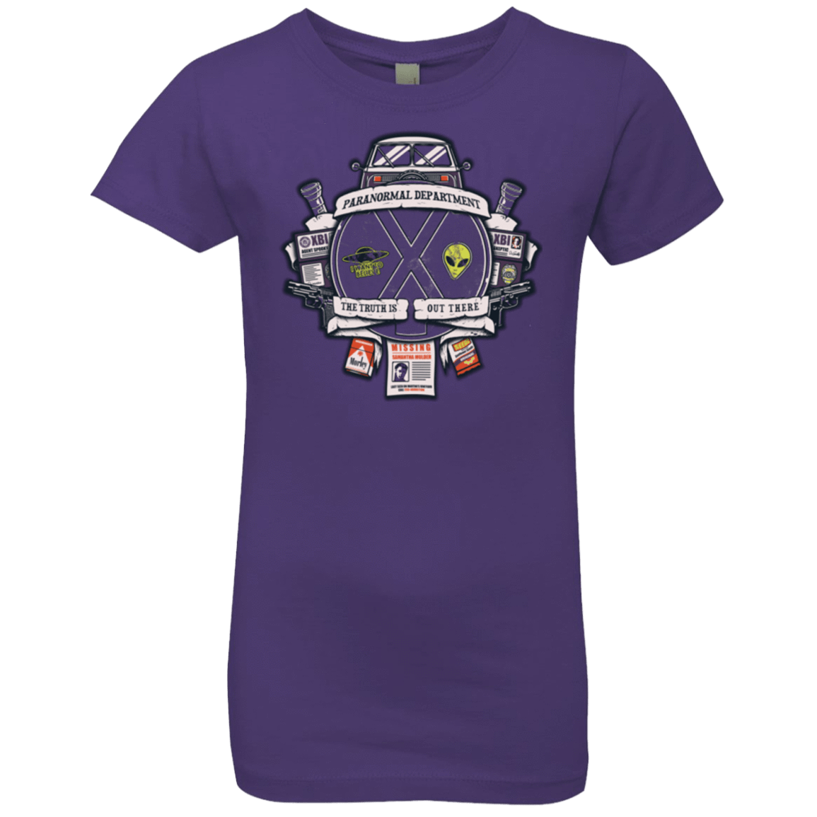 T-Shirts Purple Rush / YXS Paranormal files Crest Girls Premium T-Shirt