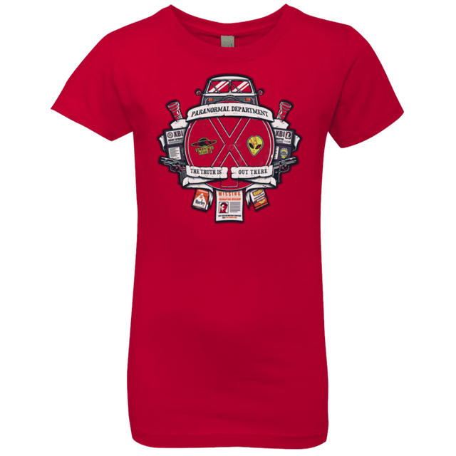 T-Shirts Red / YXS Paranormal files Crest Girls Premium T-Shirt