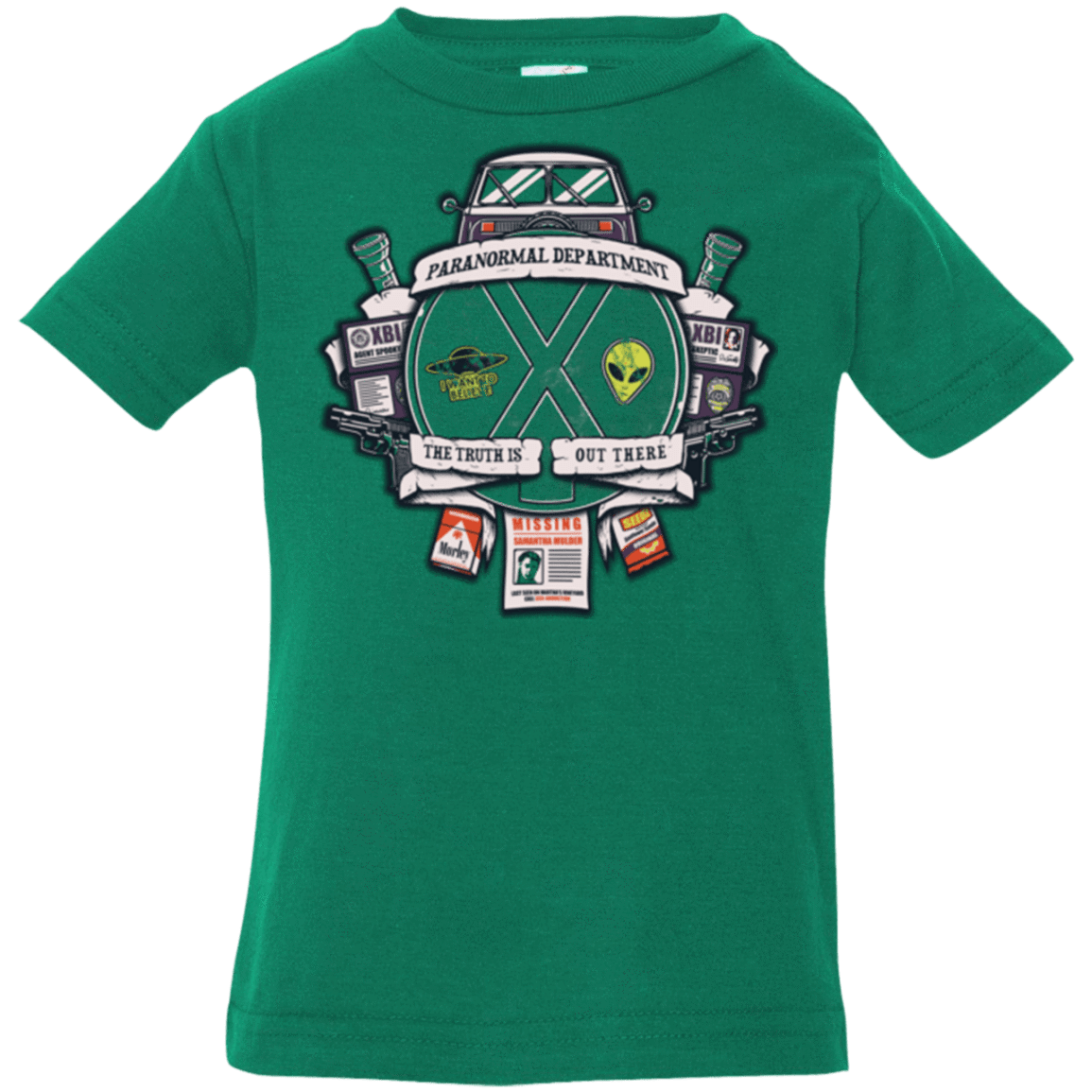 T-Shirts Kelly / 6 Months Paranormal files Crest Infant Premium T-Shirt