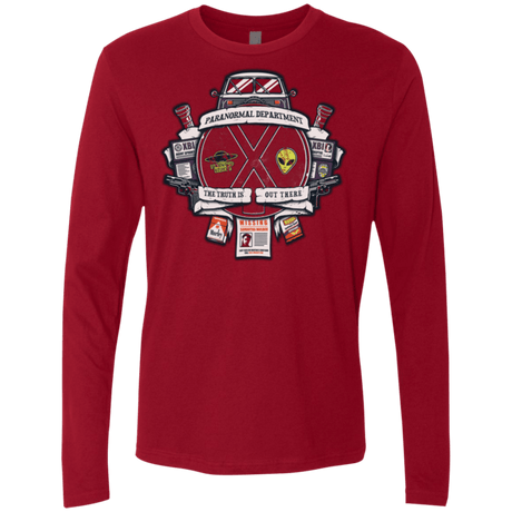T-Shirts Cardinal / Small Paranormal files Crest Men's Premium Long Sleeve