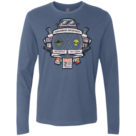 T-Shirts Indigo / Small Paranormal files Crest Men's Premium Long Sleeve