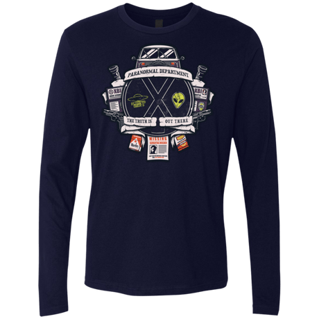 T-Shirts Midnight Navy / Small Paranormal files Crest Men's Premium Long Sleeve