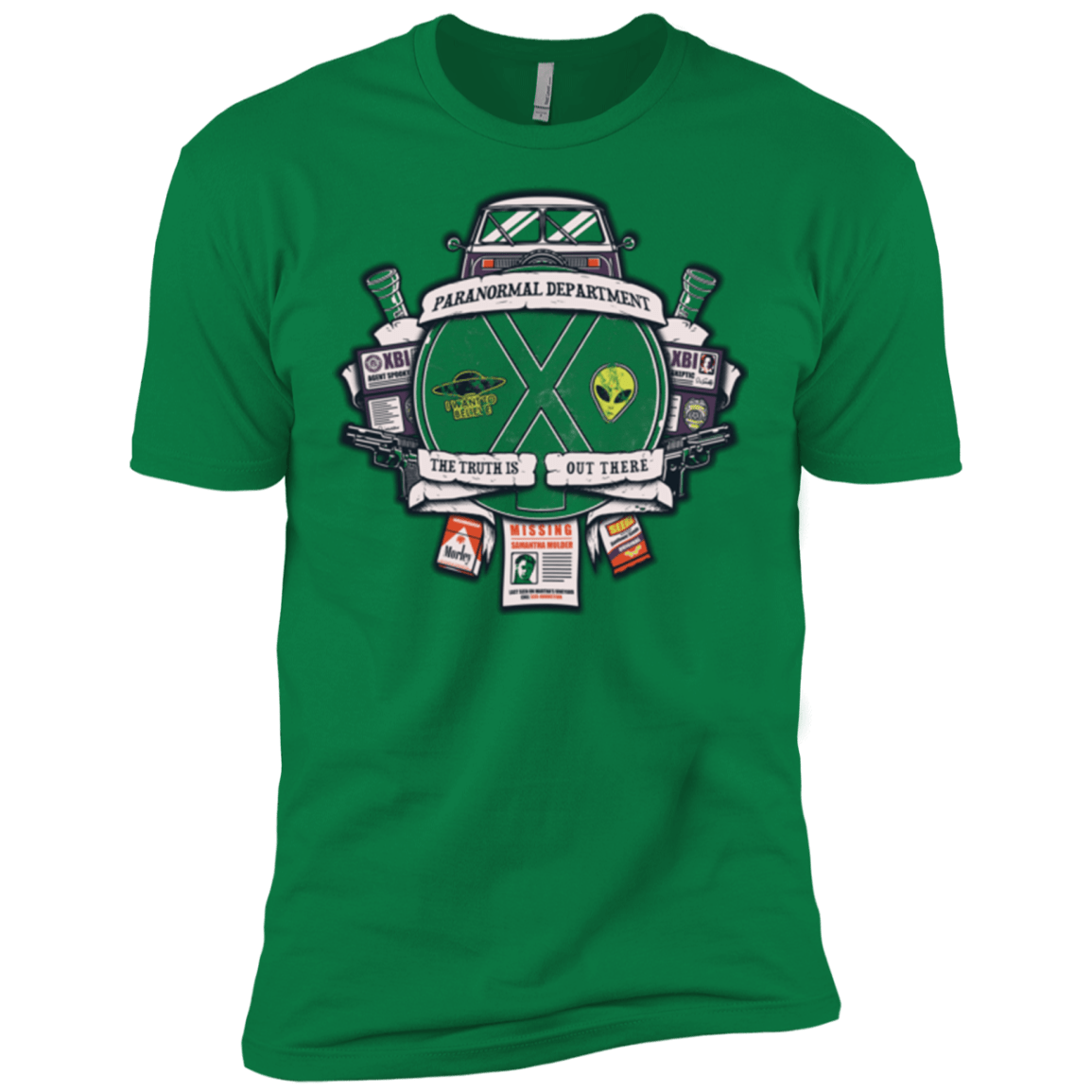T-Shirts Kelly Green / X-Small Paranormal files Crest Men's Premium T-Shirt