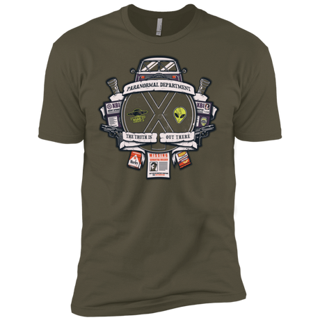 T-Shirts Military Green / X-Small Paranormal files Crest Men's Premium T-Shirt