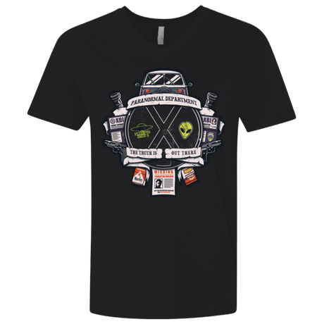 T-Shirts Black / X-Small Paranormal files Crest Men's Premium V-Neck