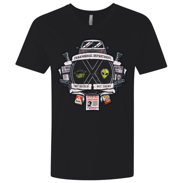 T-Shirts Black / X-Small Paranormal files Crest Men's Premium V-Neck