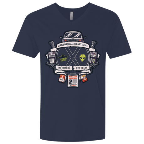 T-Shirts Midnight Navy / X-Small Paranormal files Crest Men's Premium V-Neck