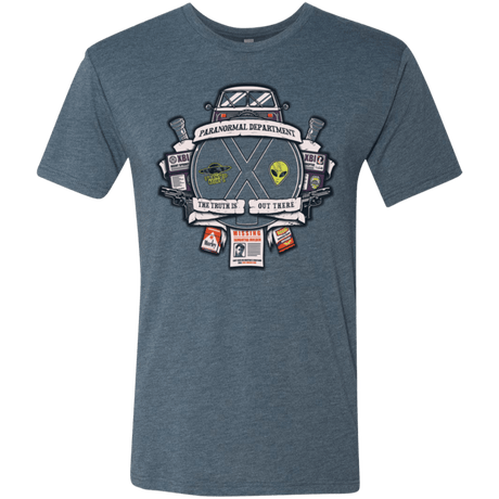 T-Shirts Indigo / Small Paranormal files Crest Men's Triblend T-Shirt
