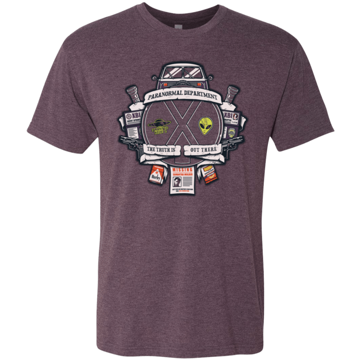 T-Shirts Vintage Purple / Small Paranormal files Crest Men's Triblend T-Shirt