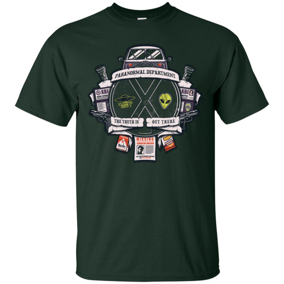 T-Shirts Forest Green / Small Paranormal files Crest T-Shirt