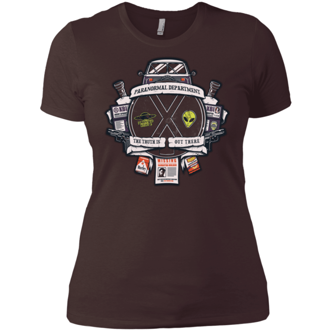 T-Shirts Dark Chocolate / X-Small Paranormal files Crest Women's Premium T-Shirt