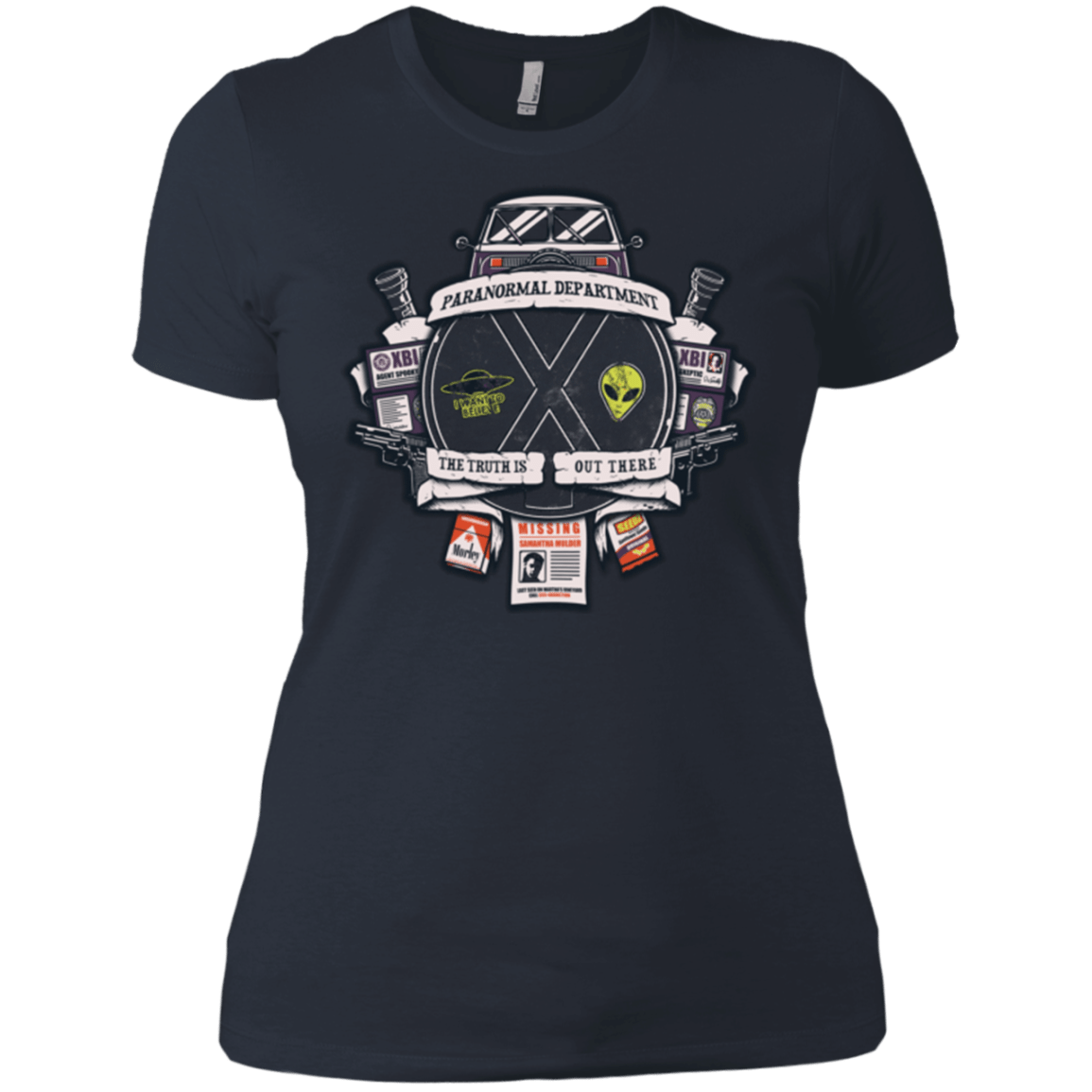 T-Shirts Indigo / X-Small Paranormal files Crest Women's Premium T-Shirt