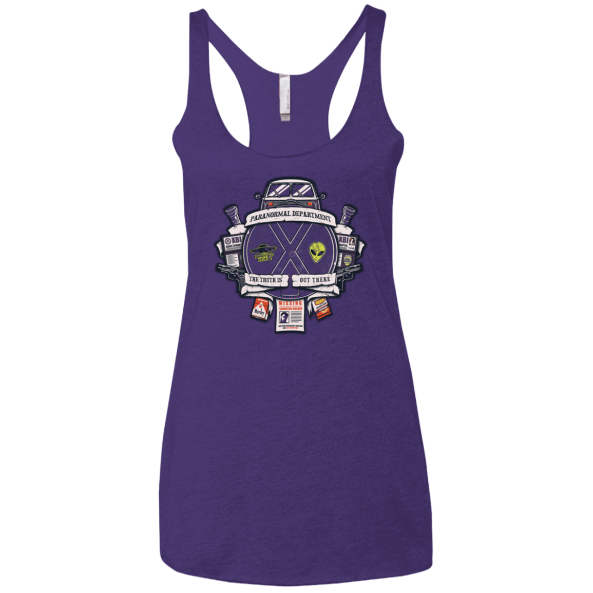 T-Shirts Purple / X-Small Paranormal files Crest Women's Triblend Racerback Tank