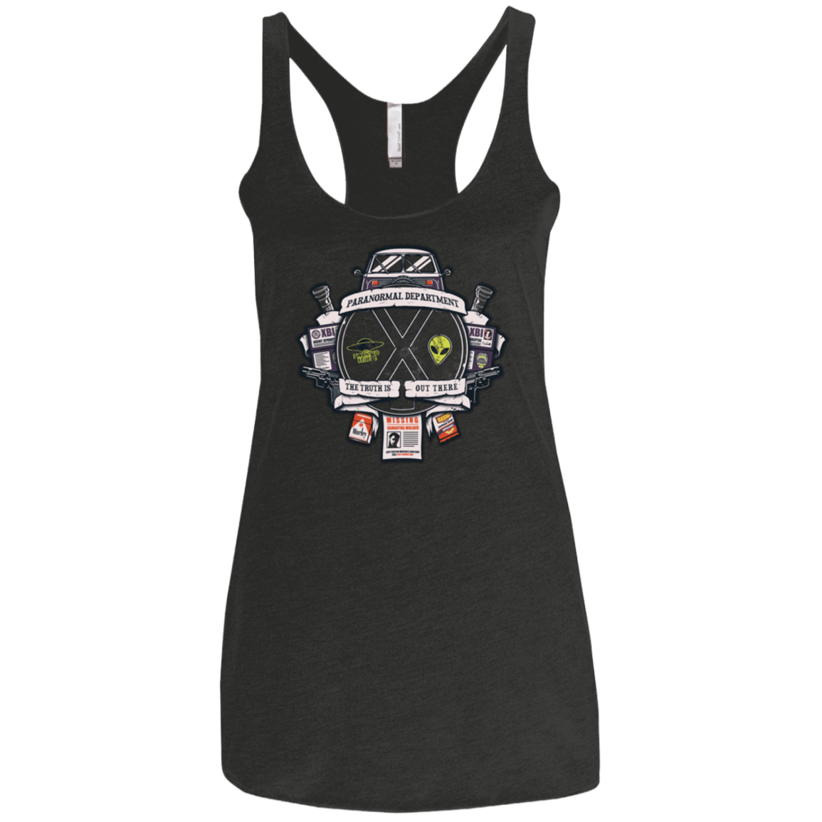 T-Shirts Vintage Black / X-Small Paranormal files Crest Women's Triblend Racerback Tank