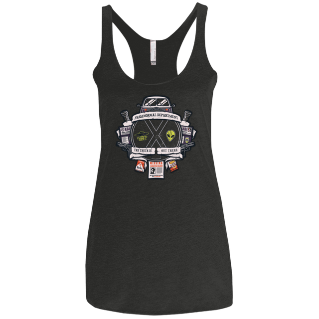 T-Shirts Vintage Black / X-Small Paranormal files Crest Women's Triblend Racerback Tank