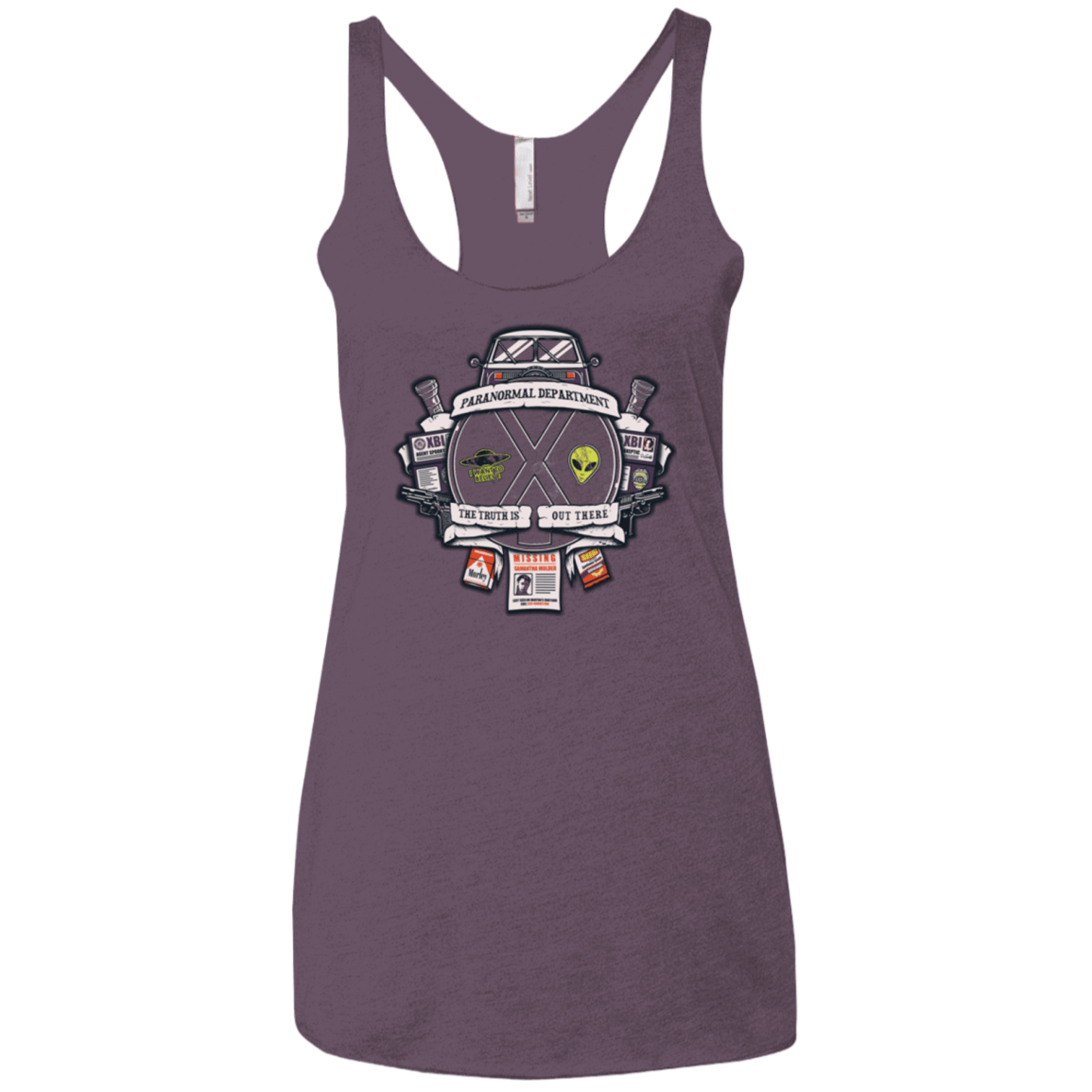 T-Shirts Vintage Purple / X-Small Paranormal files Crest Women's Triblend Racerback Tank