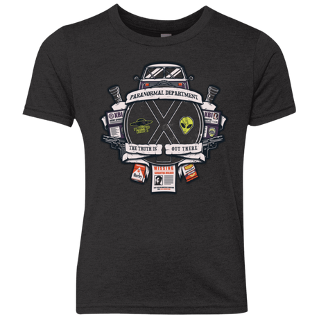 T-Shirts Vintage Black / YXS Paranormal files Crest Youth Triblend T-Shirt