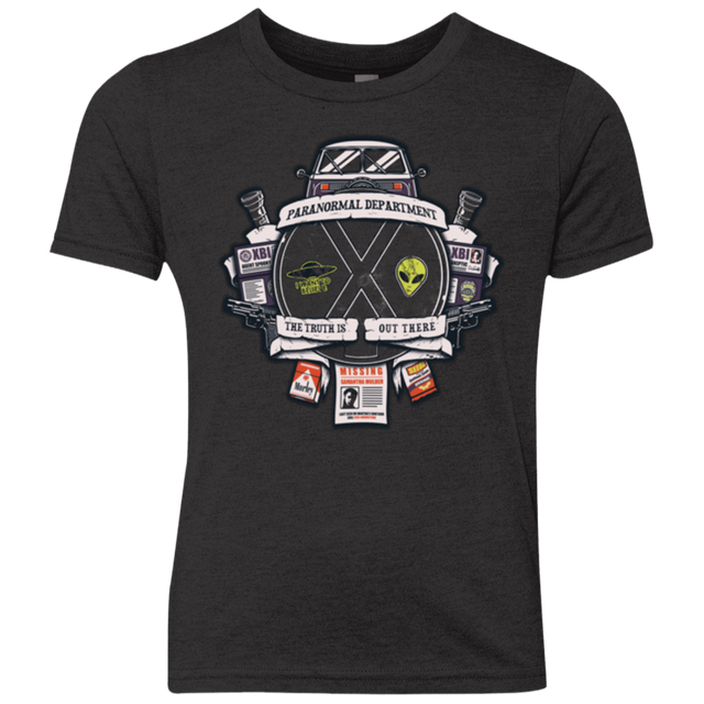 T-Shirts Vintage Black / YXS Paranormal files Crest Youth Triblend T-Shirt