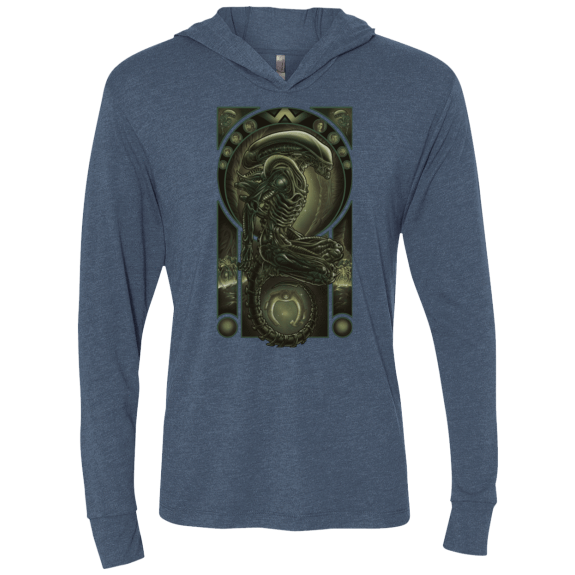 T-Shirts Indigo / X-Small Parasite Triblend Long Sleeve Hoodie Tee