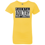 T-Shirts Vibrant Yellow / YXS Parental Adultery Girls Premium T-Shirt