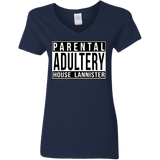 T-Shirts Navy / S Parental Adultery Women's V-Neck T-Shirt