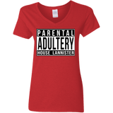 T-Shirts Red / S Parental Adultery Women's V-Neck T-Shirt