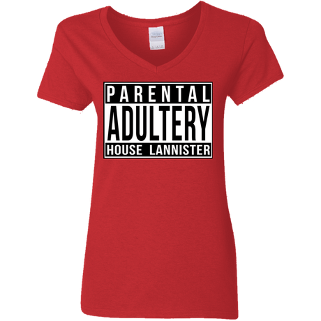 T-Shirts Red / S Parental Adultery Women's V-Neck T-Shirt