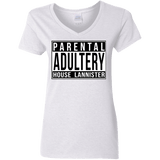 T-Shirts White / S Parental Adultery Women's V-Neck T-Shirt