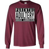 T-Shirts Maroon / YS Parental Adultery Youth Long Sleeve T-Shirt