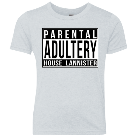 T-Shirts Heather White / YXS Parental Adultery Youth Triblend T-Shirt