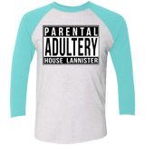 T-Shirts Heather White/Tahiti Blue / X-Small PARENTAL Men's Triblend 3/4 Sleeve