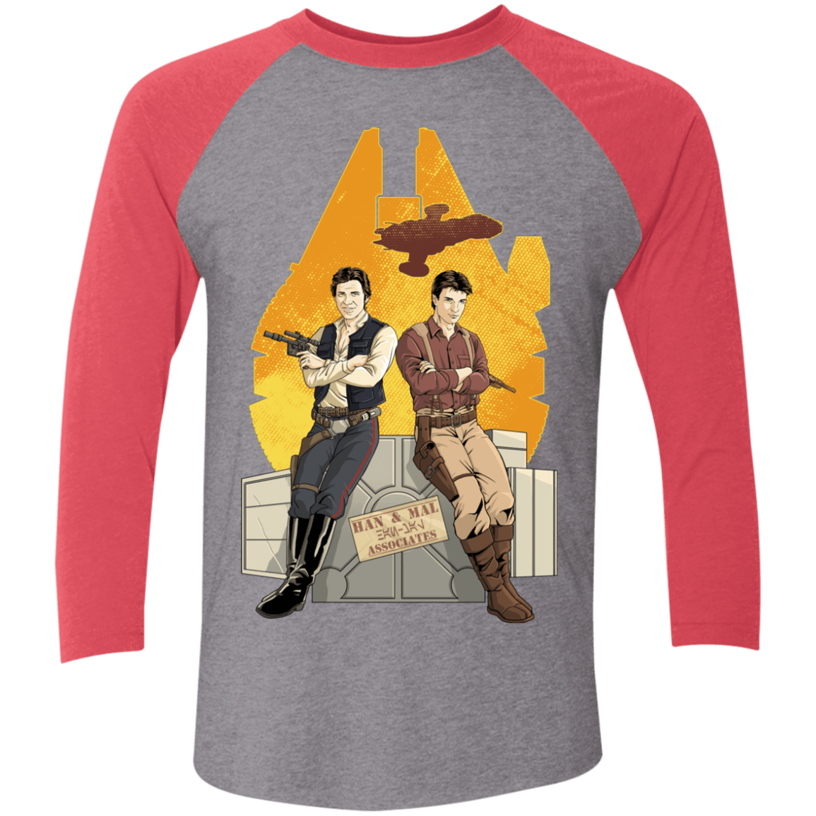 T-Shirts Premium Heather/ Vintage Red / X-Small Partners In Crime Triblend 3/4 Sleeve