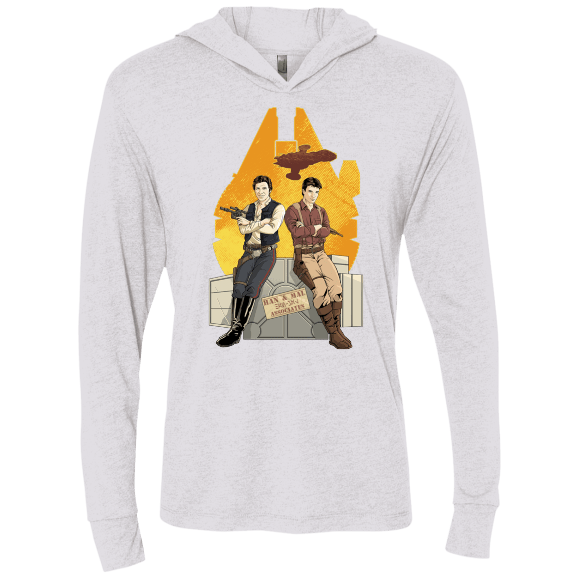 T-Shirts Heather White / X-Small Partners In Crime Triblend Long Sleeve Hoodie Tee