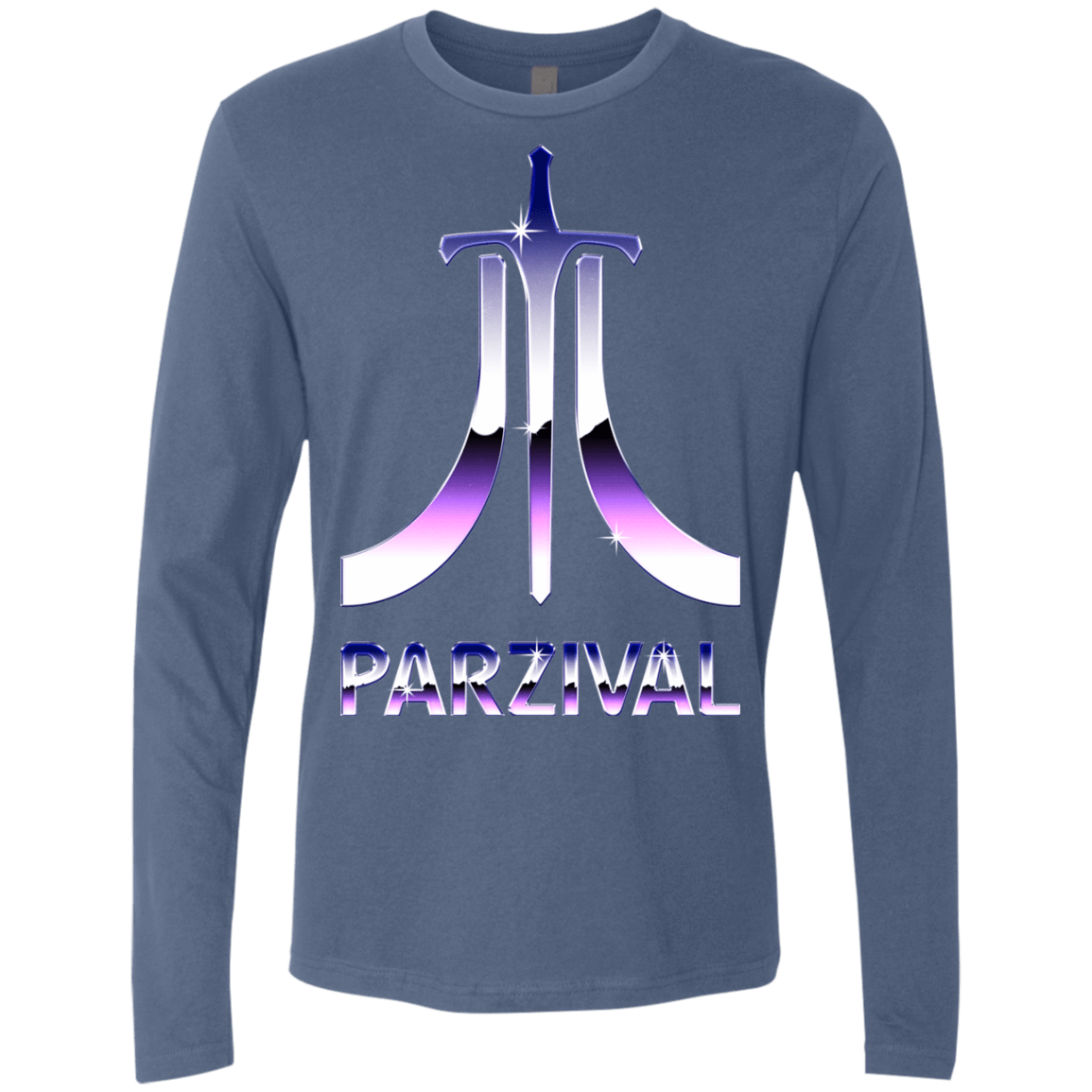 T-Shirts Indigo / S Parzival Retro Men's Premium Long Sleeve