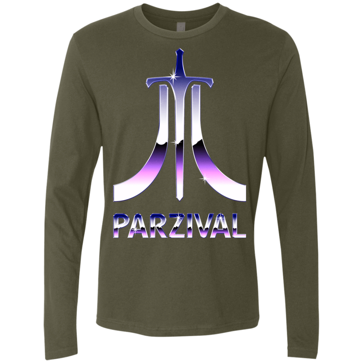 T-Shirts Military Green / S Parzival Retro Men's Premium Long Sleeve