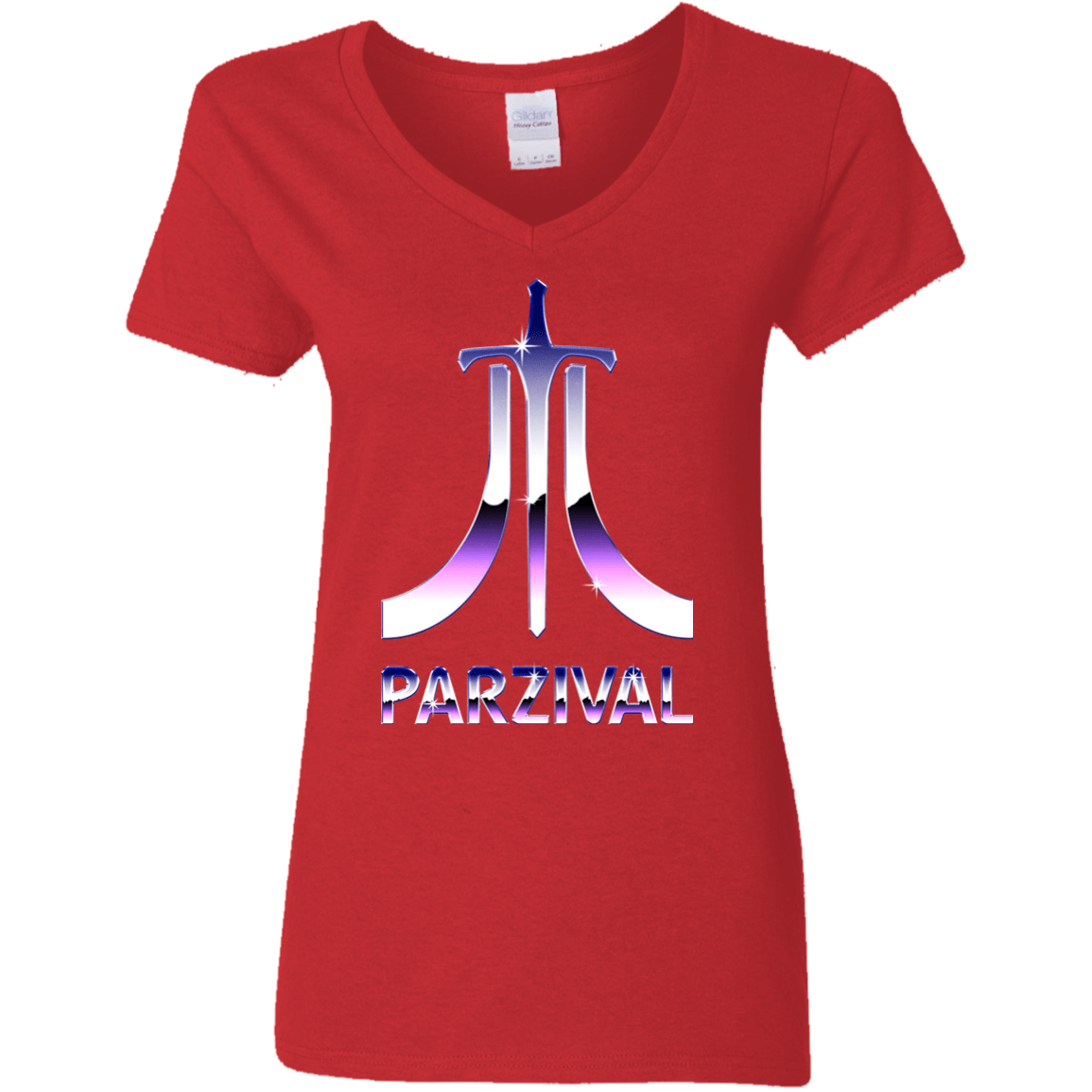 T-Shirts Red / S Parzival Retro Women's V-Neck T-Shirt