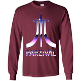 T-Shirts Maroon / YS Parzival Retro Youth Long Sleeve T-Shirt