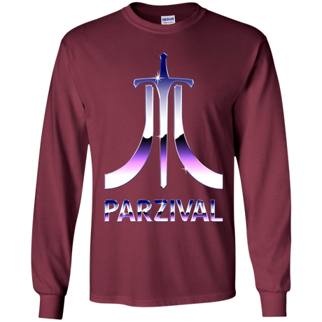 T-Shirts Maroon / YS Parzival Retro Youth Long Sleeve T-Shirt