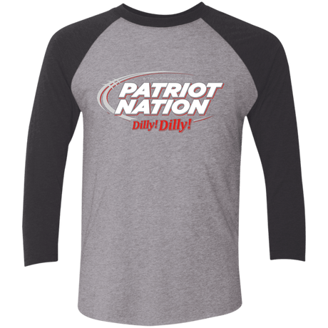 T-Shirts Premium Heather/ Vintage Black / X-Small Patriot Nation Dilly Dilly Men's Triblend 3/4 Sleeve