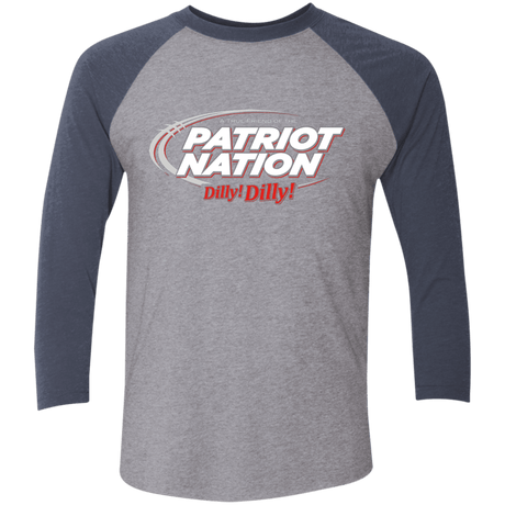 T-Shirts Premium Heather/ Vintage Navy / X-Small Patriot Nation Dilly Dilly Men's Triblend 3/4 Sleeve
